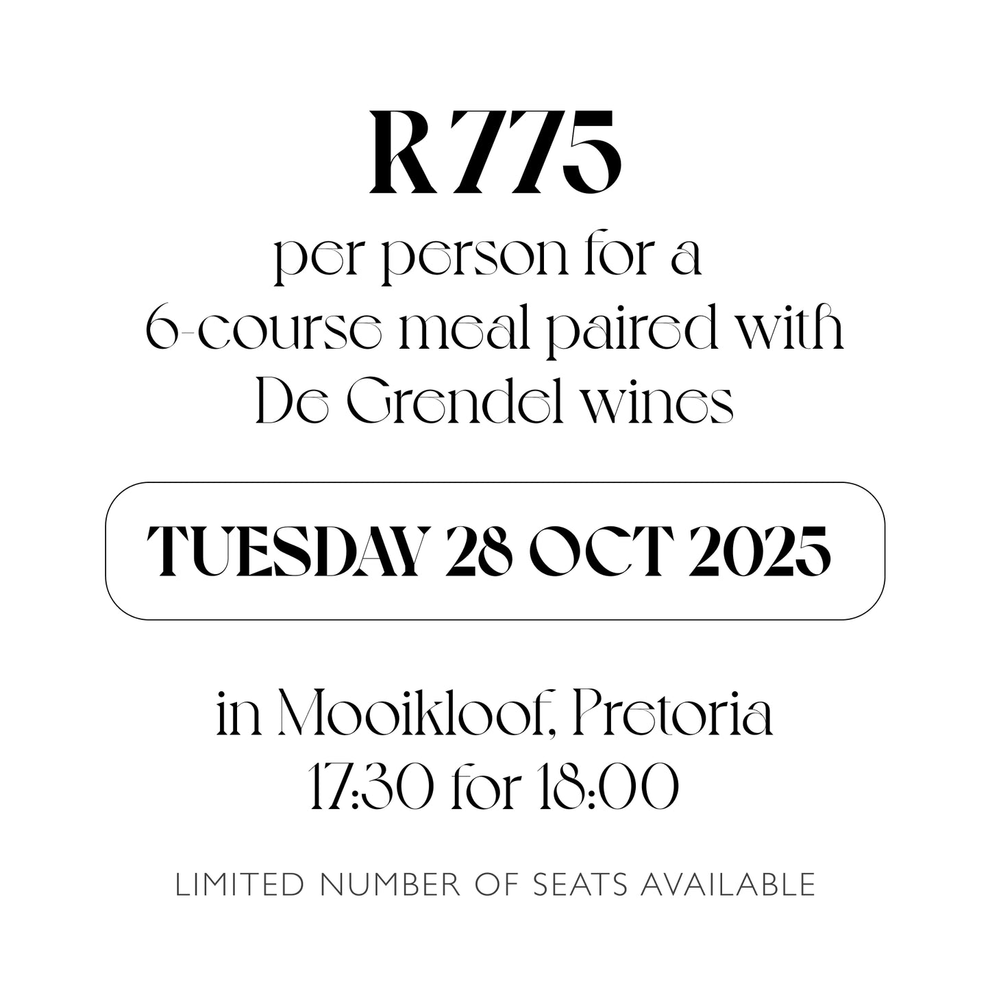 De Grendel wine tasting 28 October 2025