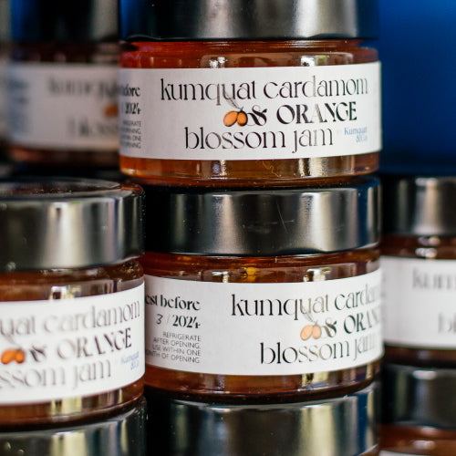 Kumquat, orange blossom & cardamom jam