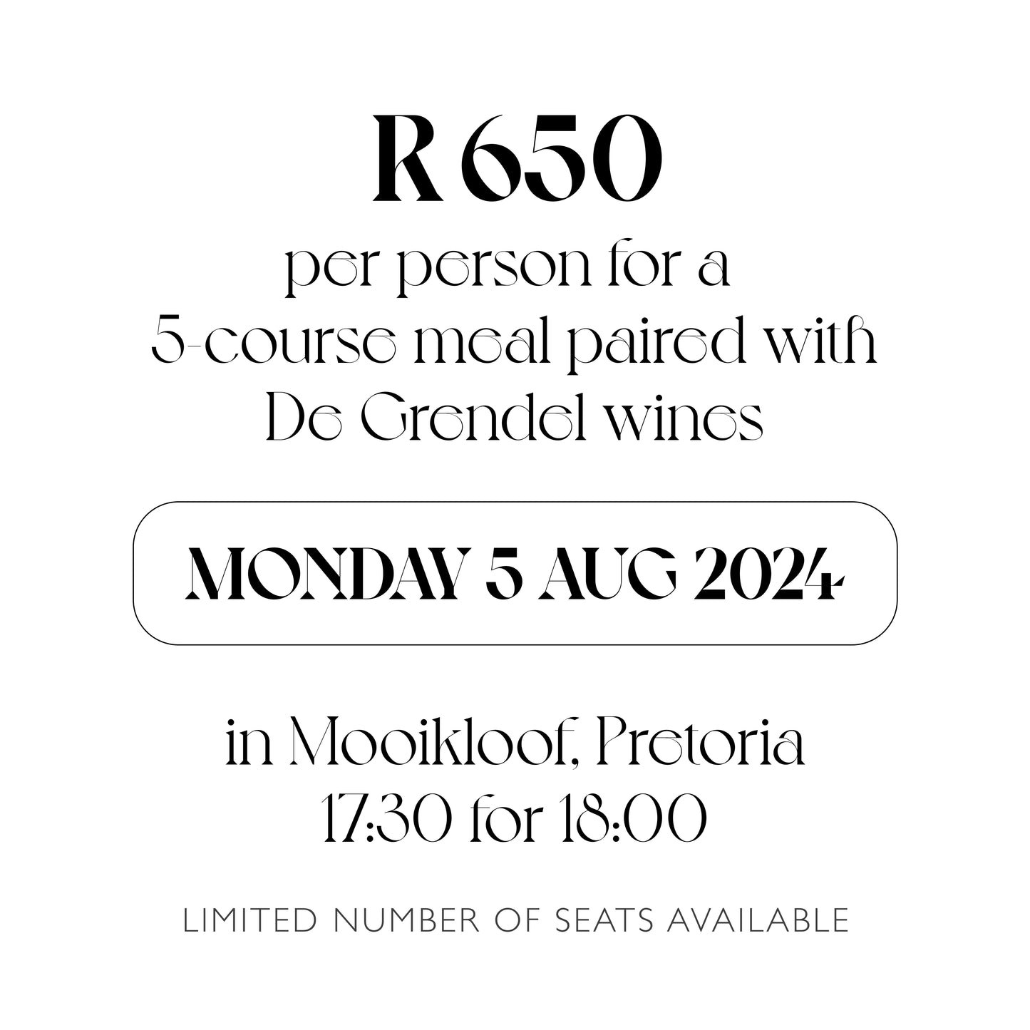 De Grendel wine tasting 5 August 2024